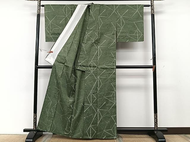 平和屋着物▽上質な紬 単衣 切嵌文 正絹 逸品 CAAU3848xi
