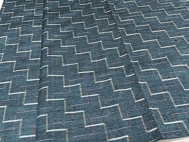 平和屋着物▽上質な紬 単衣 幾何学文 正絹 逸品 未使用 CAAU3851xi
