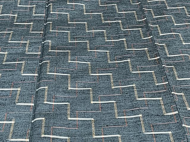 平和屋着物▽上質な紬 単衣 幾何学文 正絹 逸品 未使用 CAAU3851xi