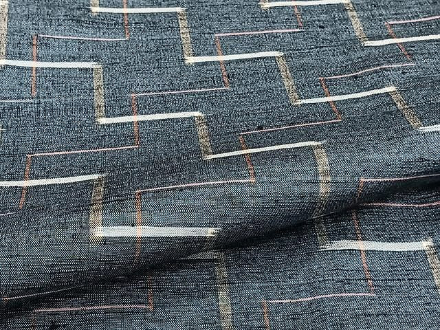 平和屋着物▽上質な紬 単衣 幾何学文 正絹 逸品 未使用 CAAU3851xi