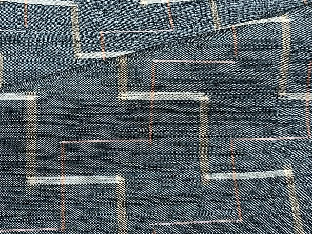 平和屋着物▽上質な紬 単衣 幾何学文 正絹 逸品 未使用 CAAU3851xi