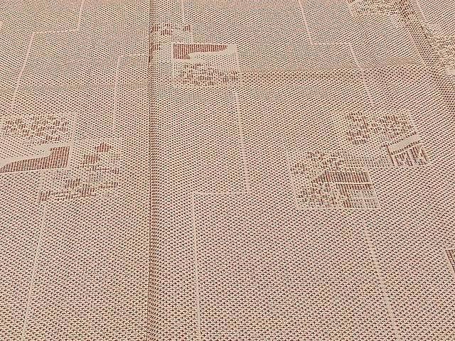 平和屋着物▽本塩沢 単衣 色紙吉祥文 正絹 逸品 CAAU3855xi