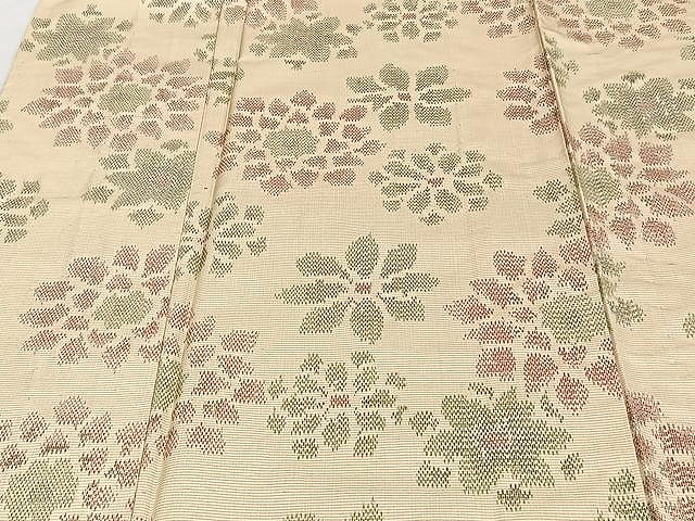 平和屋着物▽上質な紬 単衣 舞花文 正絹 逸品 CAAU3875xi