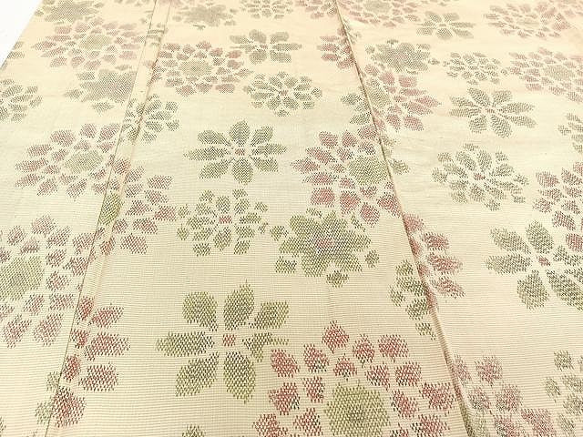 平和屋着物▽上質な紬 単衣 舞花文 正絹 逸品 CAAU3875xi