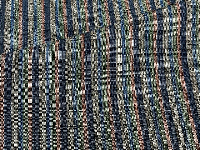 平和屋着物▽上質な紬 単衣 縞 正絹 逸品 CAAU3901xi