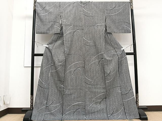 平和屋着物▽小紋 単衣 芝草文 洗える着物 CAAU3911xi