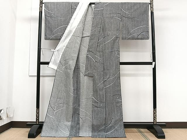 平和屋着物▽小紋 単衣 芝草文 洗える着物 CAAU3911xi