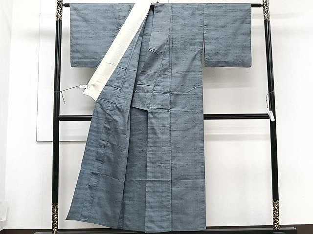 平和屋着物▽上質な紬 単衣 霞文 正絹 逸品 CAAU3913xi