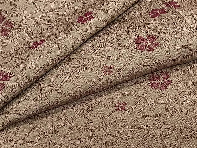 平和屋着物▽上質な小紋 単衣 草花文 正絹 逸品 CAAU3916xi