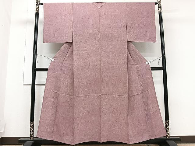 平和屋着物▽上質な小紋 単衣 更紗花唐草文 正絹 逸品 CAAU3921xi