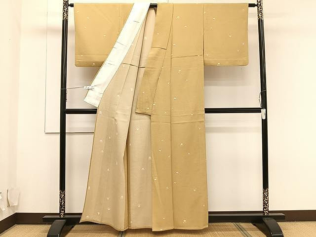 平和屋着物▽上質な小紋 単衣 かぶ 成り物 正絹 逸品 CAAU3926xi
