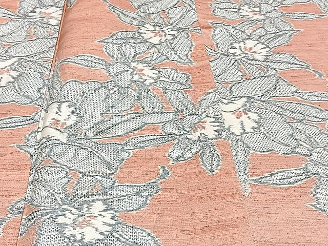 平和屋着物▽上質な紬 単衣 舞花文 正絹 逸品 CAAU3930xi