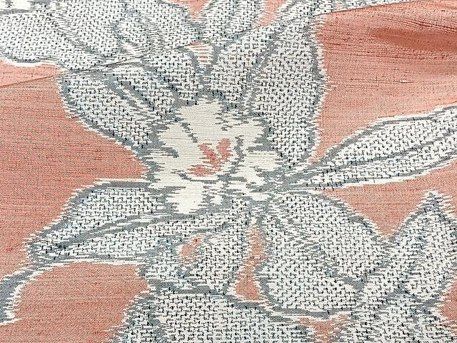 平和屋着物▽上質な紬 単衣 舞花文 正絹 逸品 CAAU3930xi