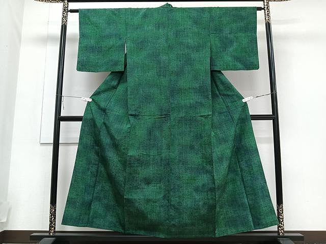 平和屋着物▽上質な紬 単衣 霞文 正絹 逸品 CAAU3933xi