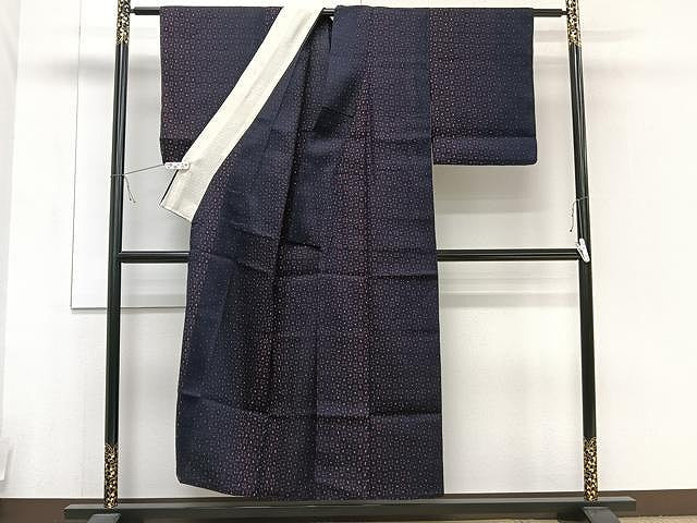 平和屋着物▽上質な紬 単衣 霞文 正絹 逸品 CAAU3936xi