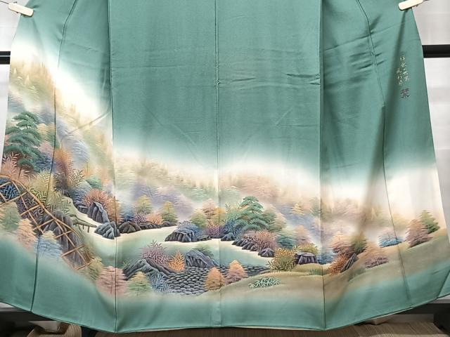平和屋着物■豪華色留袖 祥永の世界 蝋彩染 作家物 手描き 風景文 正絹 逸品 CAAU3996xi