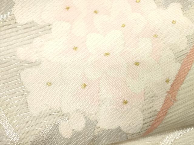 平和屋着物*夏物 六通柄袋帯 流水草花文 金銀糸 正絹 逸品 CAAU4033eg