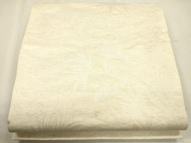 平和屋着物*夏物 六通柄袋帯 草花文 銀糸 正絹 逸品 CAAU4116eg