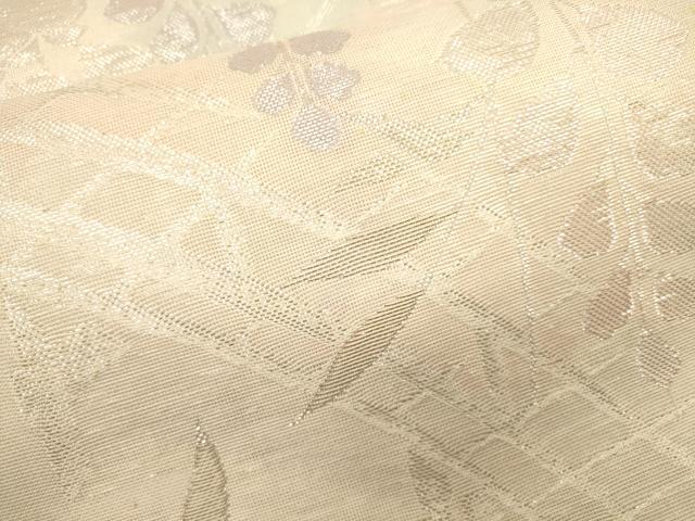 平和屋着物*夏物 六通柄袋帯 渡橋草花文 銀糸 正絹 逸品 CAAU4158eg