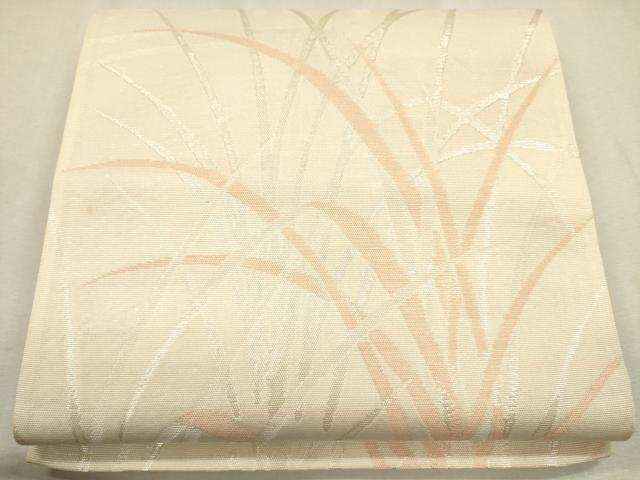 平和屋着物*夏物 六通柄袋帯 流水草木文 銀糸 正絹 逸品 CAAU4252eg