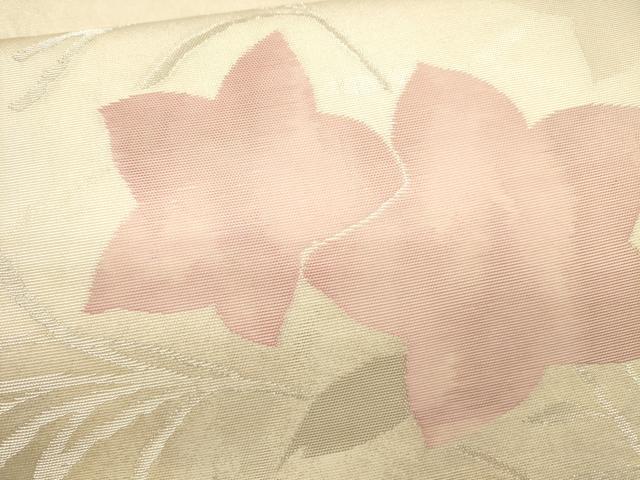 平和屋着物*夏物 太鼓柄袋帯 草花文 銀糸 正絹 逸品 CAAU4314eg