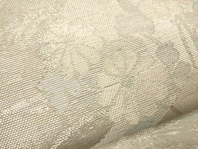 平和屋着物*夏物 六通柄袋帯 流水扇面草花文 銀糸 正絹 逸品 CAAU4317eg