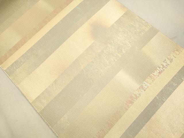 平和屋着物*夏物 六通柄袋帯 横段文 金糸 正絹 逸品 CAAU4365eg