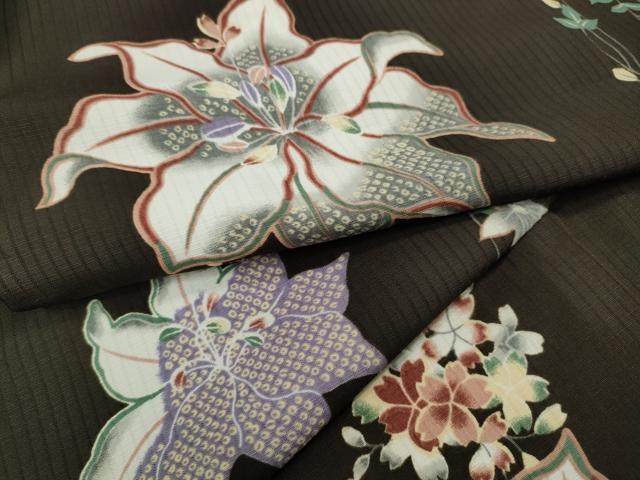 平和屋着物▽小紋 単衣 舞花間道 洗える着物 CAAU4758ut