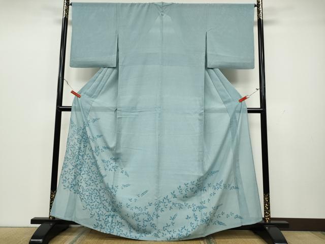 平和屋着物＊夏物　人間国宝 小宮康孝　色留袖　江戸小紋　絽　枝葉文　鮫小紋柄　三越扱い　正絹　逸品　CAAU4791ut 平和屋着物＊夏物 人間国宝 小宮康孝 色留袖 江戸小紋 絽 枝葉文 鮫小