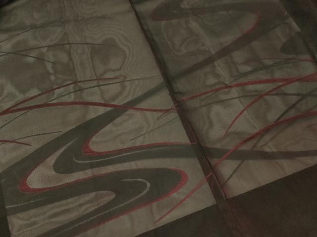 平和屋着物▽羽織 スリーシーズン 春夏秋 塵除け 流水芝草紋紗 黒地 正絹 逸品 未使用 CAAU5371vp