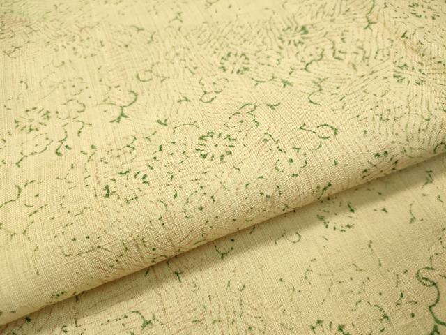 平和屋着物▽上質な紬 単衣 切嵌花文 正絹 逸品 CAAU5472vp
