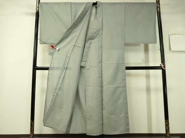 平和屋着物*夏物 男性 色無地・長羽織セット 絽 着物:湊鼠色 羽織:銀鼠色 キングサイズ 洗える着物 CAAU5582vp