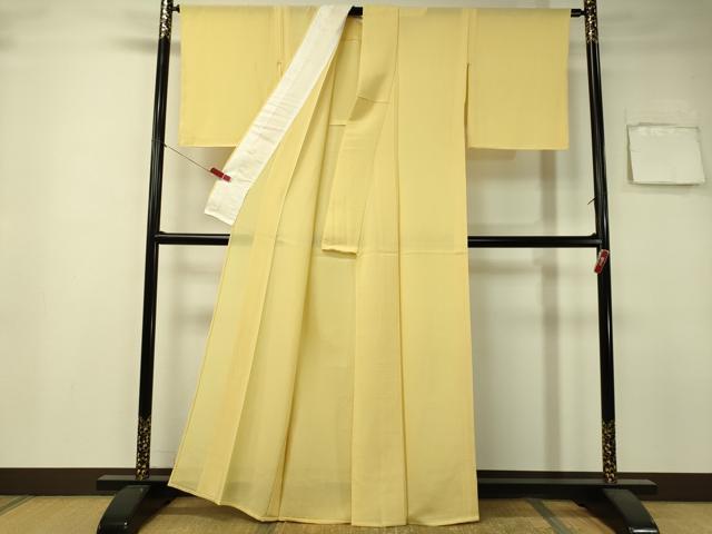 平和屋着物*夏物 色無地 絽 淡黄色 正絹 逸品 未使用 CAAU5591vp