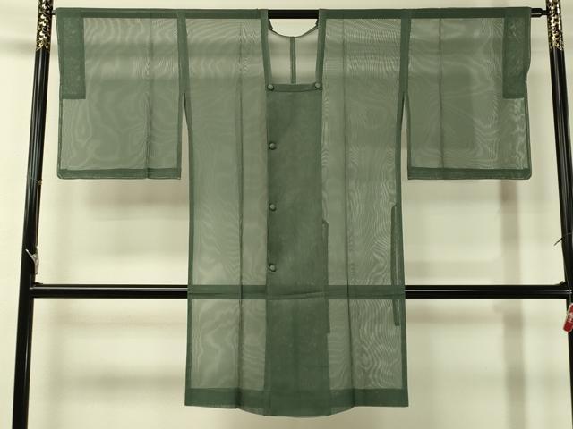 平和屋着物▽道行コート スリーシーズン 春夏秋 塵除け 紗 ロング丈 青鈍色 正絹 逸品 未使用 CAAU5592vp