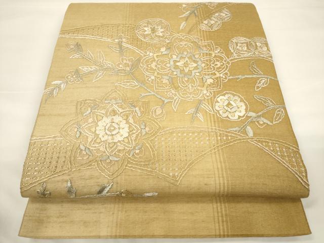 平和屋着物*夏物 中国三大刺繍 スワトウ刺繍 総刺繍 太鼓柄袋帯 正倉院花文 正絹 逸品 CAAU5953ak