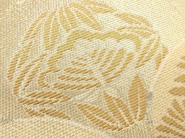平和屋着物▼六通柄袋帯 金華山織 青海波吉祥花文 金糸 正絹 逸品 CAAU5998ak