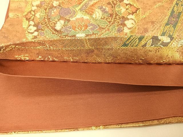 平和屋着物◎六通柄袋帯 花唐草文 金銀糸 正絹 逸品 CAAU7188ua