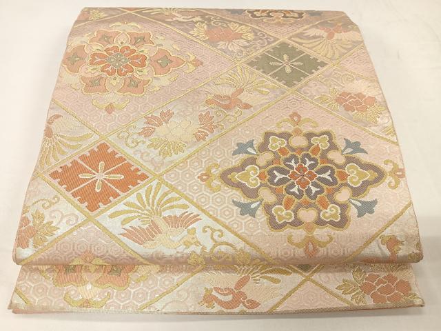 平和屋着物◎六通柄袋帯 花鳥文 金糸 正絹 逸品 CAAU7194ua