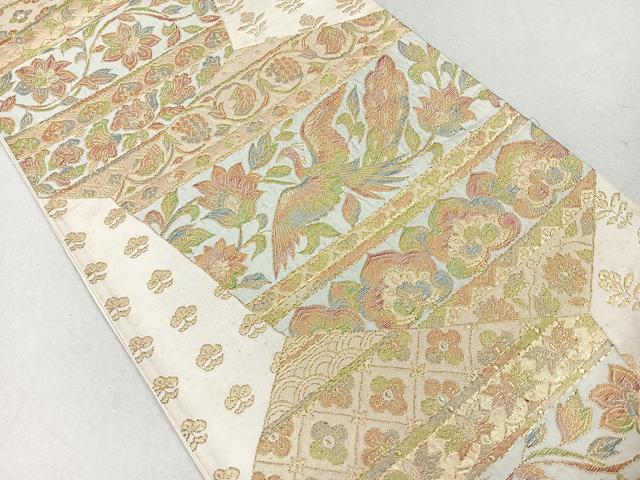 平和屋着物◎六通柄袋帯 更紗花鳥文 金糸 正絹 逸品 CAAU7254nb