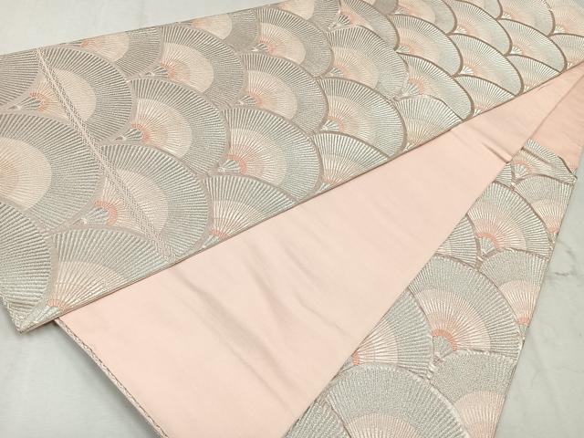 平和屋着物◎六通柄袋帯 唐織 青海波 銀糸 正絹 逸品 CAAU7512nb