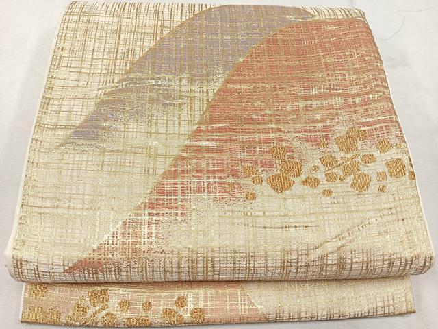 平和屋着物◎西陣 六通柄袋帯 遠山箔散らし 金糸 正絹 逸品 CAAU7514nb