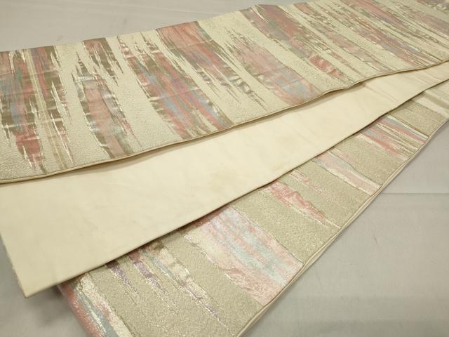 平和屋着物◎綴佐賀二重織 六通柄袋帯 霞文 金糸 やまと誂製 正絹 逸品 CAAU7603in