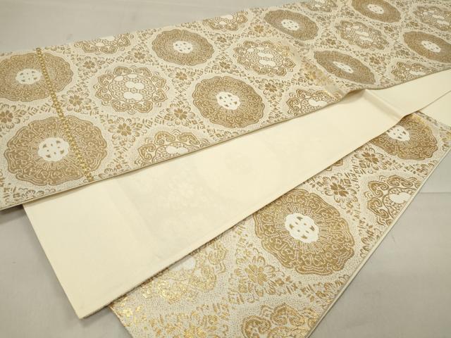 平和屋着物◎六通柄袋帯 正倉院花文 金糸 正絹 逸品 CAAU7624in