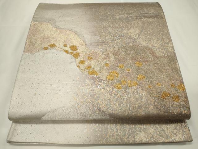 平和屋着物◎六通柄袋帯 道長箔散らし 金銀糸 引箔 正絹 逸品 CAAU7699in