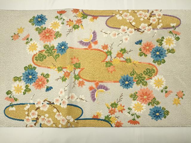 平和屋着物◎太鼓柄袋帯 唐織 明綴 市薗絵図 金銀糸 正絹 逸品 CAAU7705in