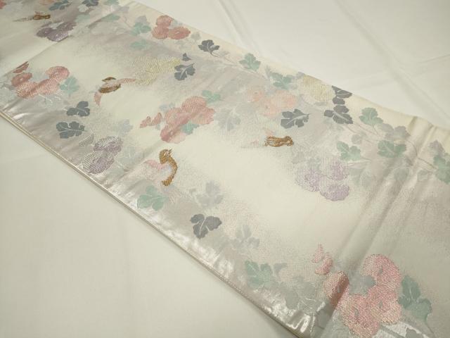平和屋着物◎六通柄袋帯 花鳥文 金銀糸 正絹 逸品 CAAU7747in