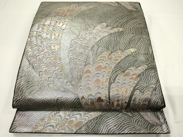 平和屋着物◎六通柄袋帯 孔雀羽文 金銀糸 鈴乃屋扱い 正絹 逸品 CAAU7751in