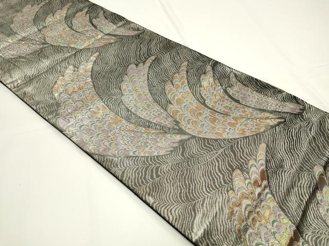 平和屋着物◎六通柄袋帯 孔雀羽文 金銀糸 鈴乃屋扱い 正絹 逸品 CAAU7751in
