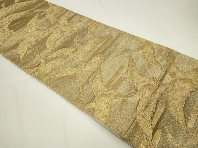 平和屋着物◎六通柄袋帯 飛鶴文 金糸 正絹 逸品 CAAU7777in