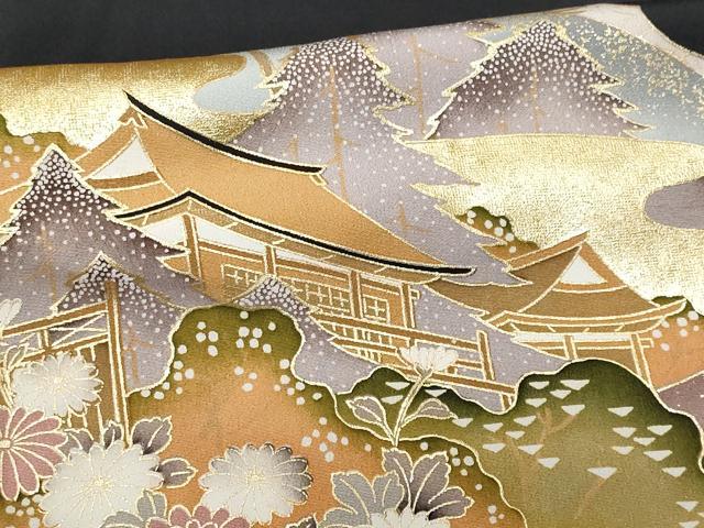 平和屋着物■豪華黒留袖 名所風景文 金彩 正絹 逸品 CAAU8253fb